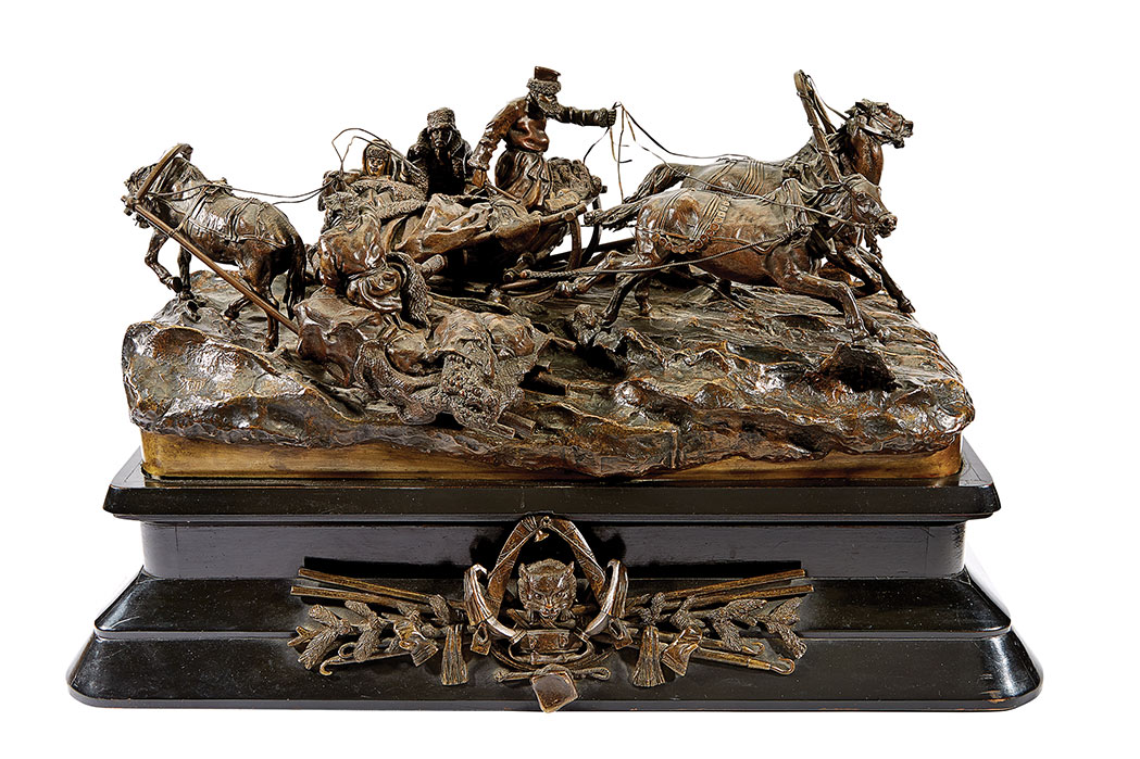Russian Troika bronze group by Vasily Grachev horses