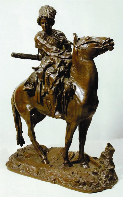 осетин с убитой газелью бронза скульптура Лансере
