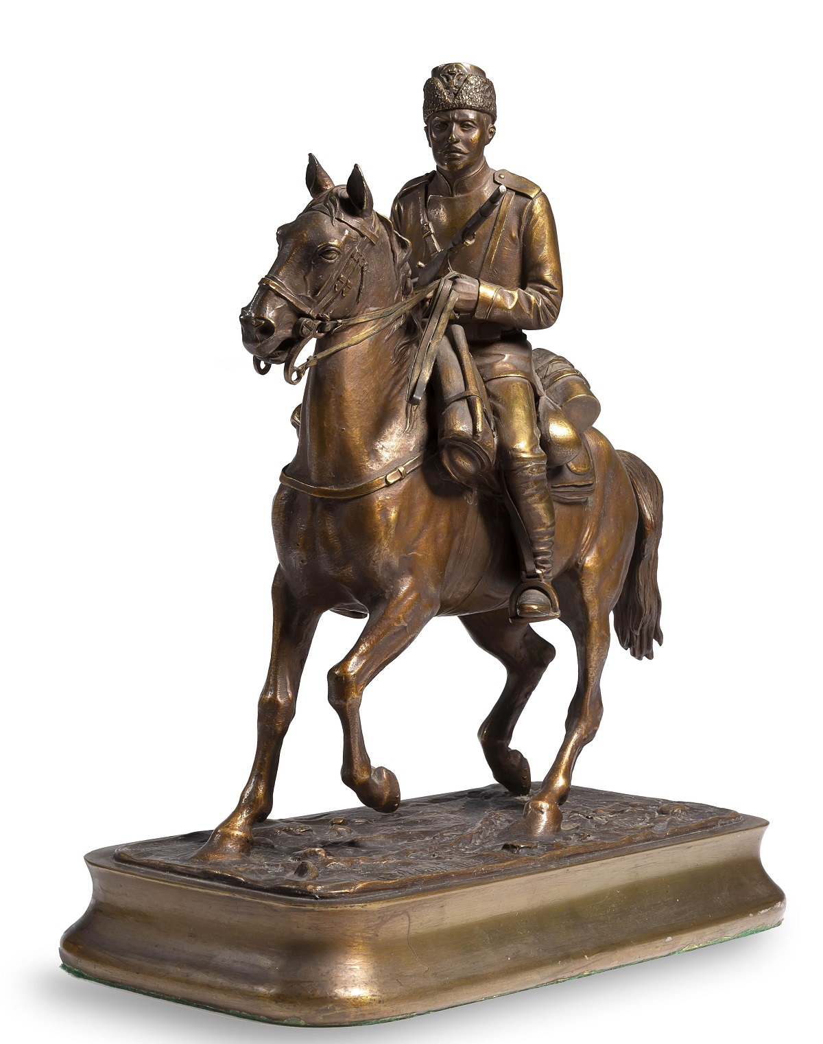 Safonov Sculptor Russian bronze horse rider-soldier