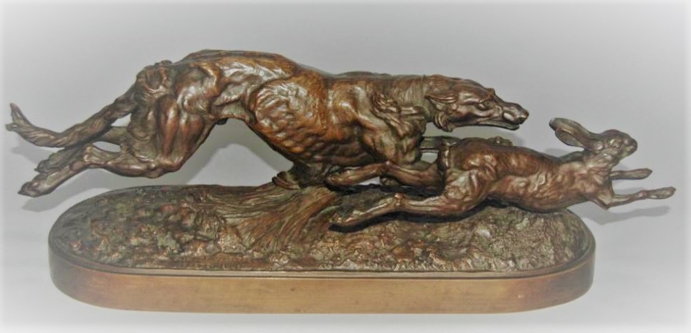 artemy-ober - Ober_Rabit_chase-bronze-statue_artemy-borzoy-dog