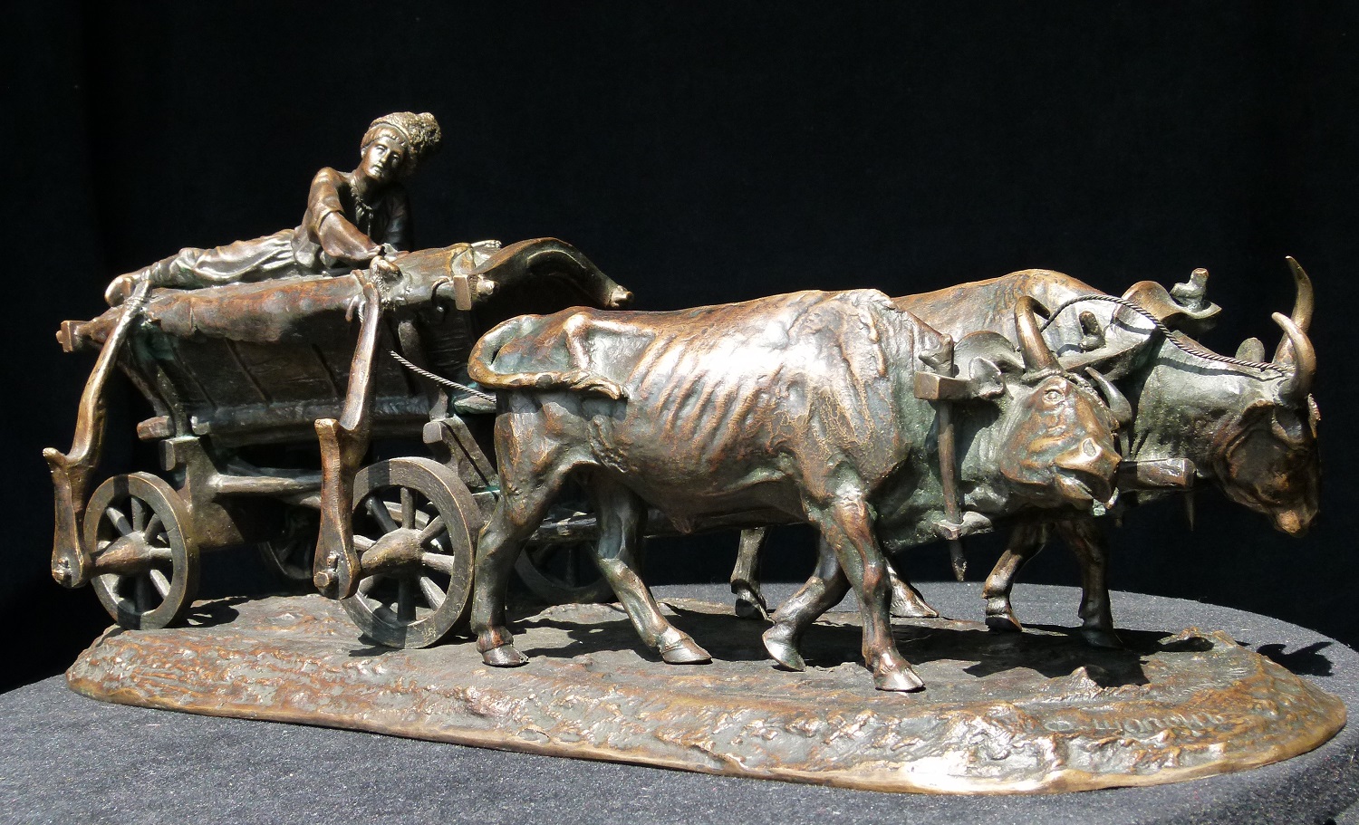 Horse-bull-cart - Chumak_Lansere-Lanceray-bronze