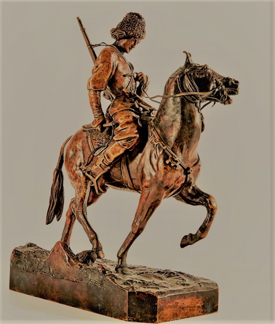 georgian - young-georgian-lanceray-lansere-bronze-statue