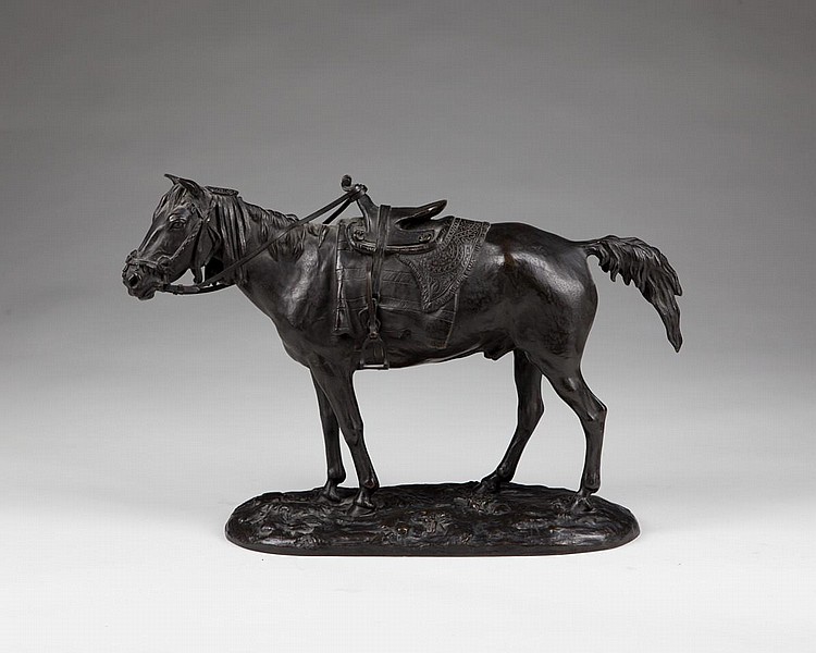 horses - Boukhara_Horse_Lanceray-bronze-Russian