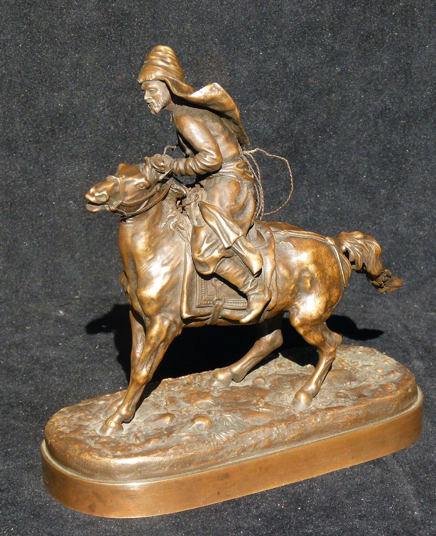 kirgiz - bashkir-lasso-arkan-lanceray-russian-bronze-statue-sculpture-kiev
